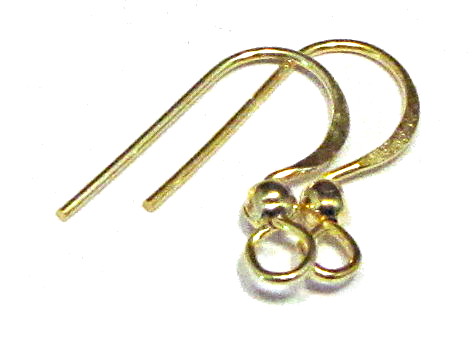 Ohrhaken mit Kugel, Silber 925/- vergoldet, 1 Paar